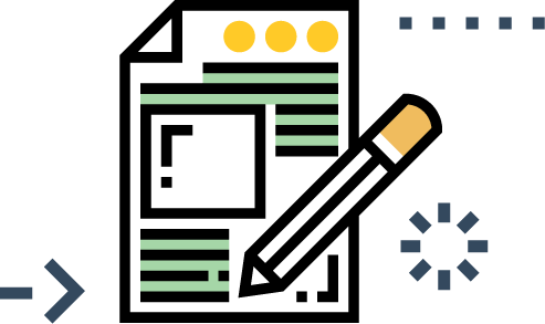 Illustration of a document, pencil, and icons highlighting hyperlocal digital marketing agency in Pune with text and images for effective outreach. - IPSense.com