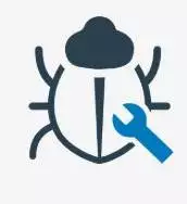 Icon of a bug with a blue spanner overlay, symbolising troubleshooting expertise by a leading Hyperlocal Digital Marketing Agency in Pune. - IPSense.com