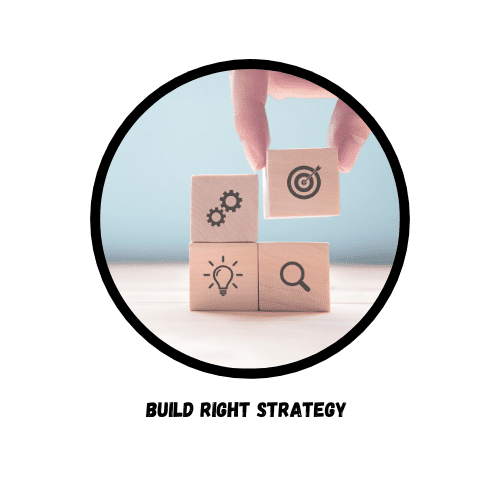 A hand stacks blocks with gears, target, lightbulb, and magnifying glass—Hyperlocal Digital Marketing Agency strategy for businesses in Pune. - IPSense.com