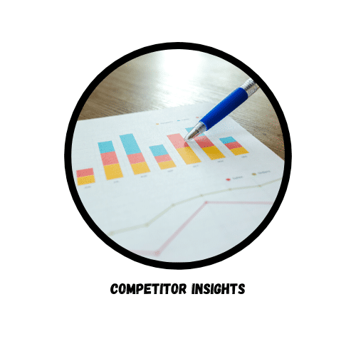 A pen points to a colourful bar graph labelled COMPETITOR INSIGHTS, highlighting hyperlocal digital marketing solutions for agencies in Pune. - IPSense.com