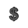 A black dollar sign on a plain light grey background, representing a Hyperlocal Digital Marketing Agency focused on eCommerce in Pune. - IPSense.com